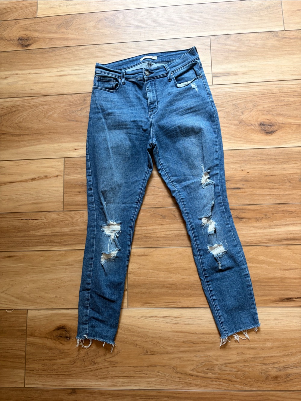 PacSun Medium Blue Distressed Skinny Jeans